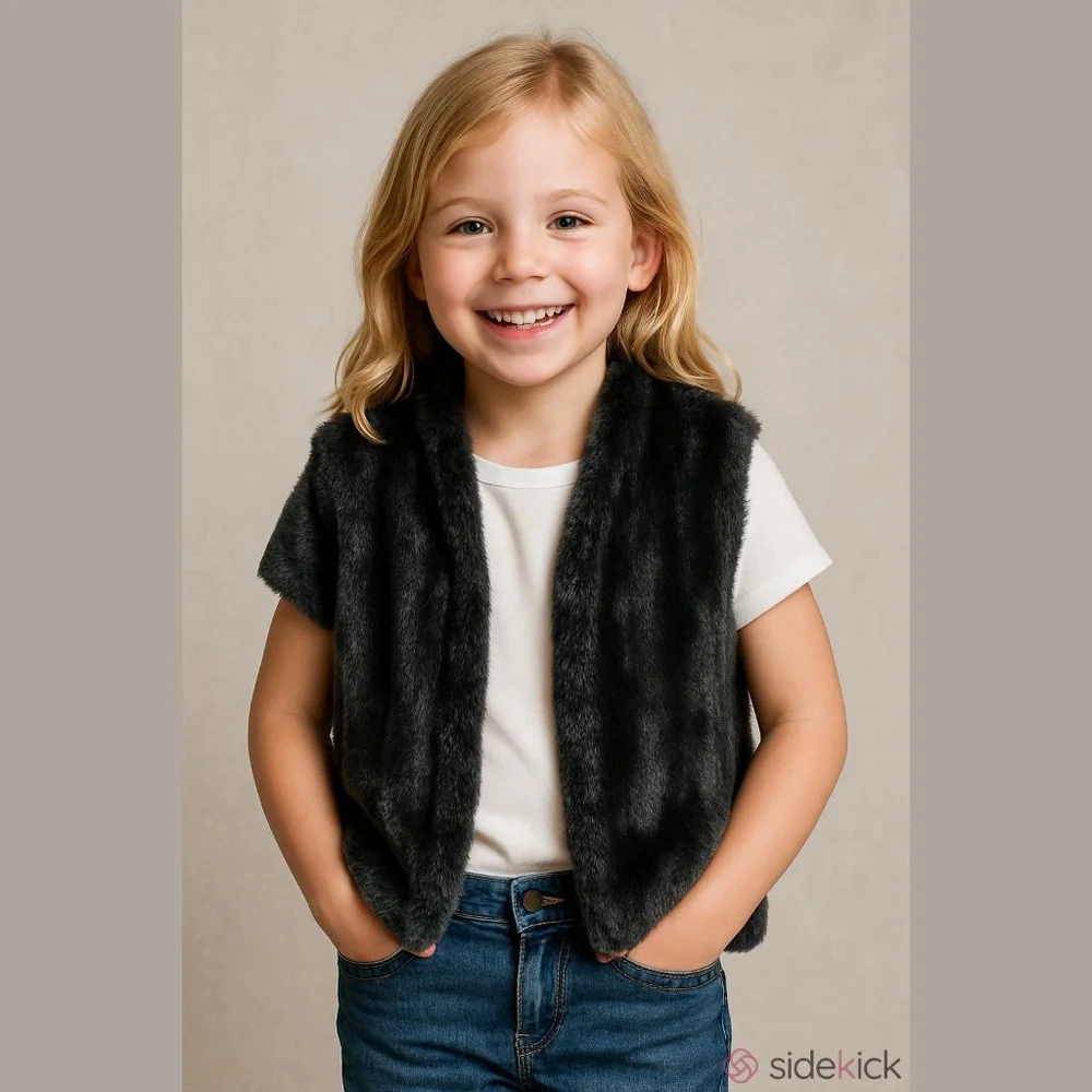 iPinc Warm Faux Fur Vest EUC Girls Medium
